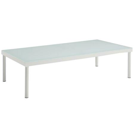 MODWAY FURNITURE 20 H x 19.5 W x 19.5 D in. Harmony Outdoor Patio Aluminum Coffee Table, White EEI-2605-WHI